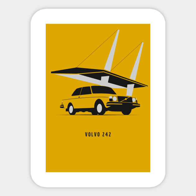 Volvo 242 Sticker by TheArchitectsGarage